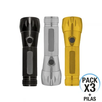 3 Pack aluminum LED Flash Light lights 17 LEDs and 9 batteries LR03-AAA included 7hSevenOn Elec
3 Pack aluminum LED Flash Light lights 17 LEDs and 9 batteries LR03-AAA included 7hSevenOn Elec