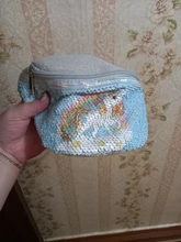 Riñonera con estampado de lentejuelas para mujer, bolso de cintura con dibujos animados y purpurina para teléfono