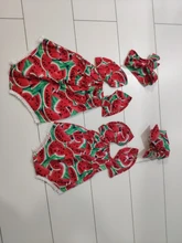 Nueva Infant Toddler bebé recién nacido Niñas sandía impreso sin mangas bodysuit sunsuit jumpsuit ropa casual
