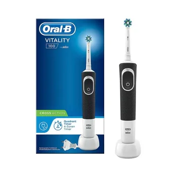 Braun Oral-B vitality 100 cross action black electric toothbrush with technology 2d and timer
Braun Oral-B vitality 100 cross action black electric toothbrush with technology 2d and timer