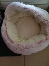 Cama de felpa redonda para mascotas nido de gato semicerrado para Comodidad para dormir profunda en invierno, cama para gatos, pequeña esterilla, cesta, perrera suave, novedad