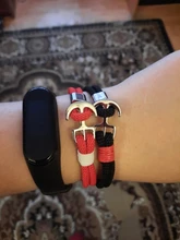 NIUYITID 2019 nueva cuerda de hilo rojo pulseras de mujer brazalete de ancla de encanto pirata en la mano