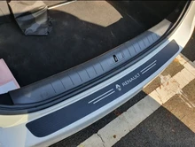 Pegatinas de parachoques trasero de cuero para coche, moldura de Placa de protección de maletero para Renault megane 2 clio duster fluence logan, accesorios captur