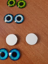 24 unids/lote 14mm Blyth muñeca ojos de Chips de vidrio delgado pupila ojo DIY accesorios BT109