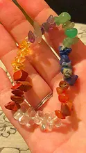 Irregular Natural Crystals 7 Chakras Stone Bracelet Beads Pink Quartz Amethyst Aventurine