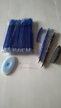 53 unids/lote 0,38mm borrable lavable Pen recarga varilla para manejar azul/negro tinta pluma de Gel para escuela materiales de escritura para oficina papelería
