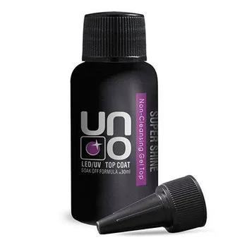 Верхнее покрытие для гель-лака "Uno" SUPER SHINE без липкого слоя, 30мл. База, топ и праймер - Uno