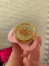 Chupete de bebé con diamantes de imitación, elegante accesorio infantil con brillantes, en color rosa