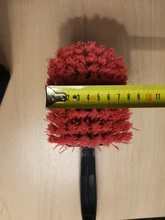 Cepillo de rueda de coche, limpiador de neumáticos con cerdas rojas y mango negro, herramientas de lavado para detalles automáticos, limpieza de motocicleta, Carclean