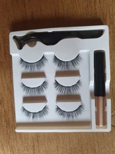 Moda mujer 3 pares magnético delineador de ojos Set de pestañas postizas pegamento libre de imán de las pestañas de Bushy rizado pestaña extender maquillaje