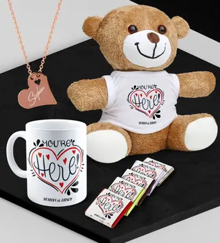 Personalized Lovers Plush Bear Mug If You Would Chocolate and Rose Heart Necklace Set - 83
Personalized Lovers Plush Bear Mug If You Would Chocolate and Rose Heart Necklace Set - 83