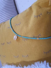 HuaTang-Collar con adorno de concha para mujer, colgante bohemio en color verde con adorno de concha de estrás, accesorios de playa a la moda, modelo 6947