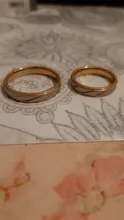 Spark-anillo de compromiso de titanio para mujer y hombre, sortija de boda con grabado de onda dorada, regalo de joyería