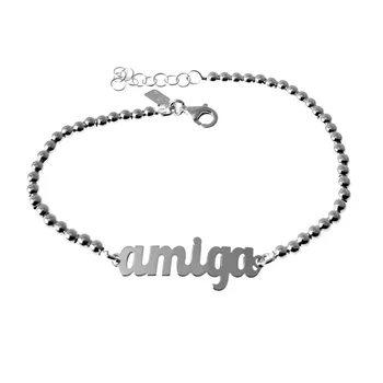 Law silver bracelet 925m string bead 17mm. Center word FRIEND lisa locking carabiner
Law silver bracelet 925m string bead 17mm. Center word FRIEND lisa locking carabiner