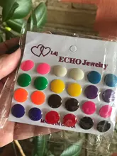 12 par/set de europea y americana ronda pendientes para mujer color botones retro nicho pendiente de mujer regalo de moda Bisutería