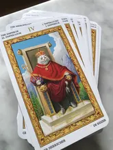 Cartas para juegos de mesa de Tarot de gatos blancos, guía en PDF, cubierta de Tarot inglés, juego de cartas de fiesta para niñas y mujeres