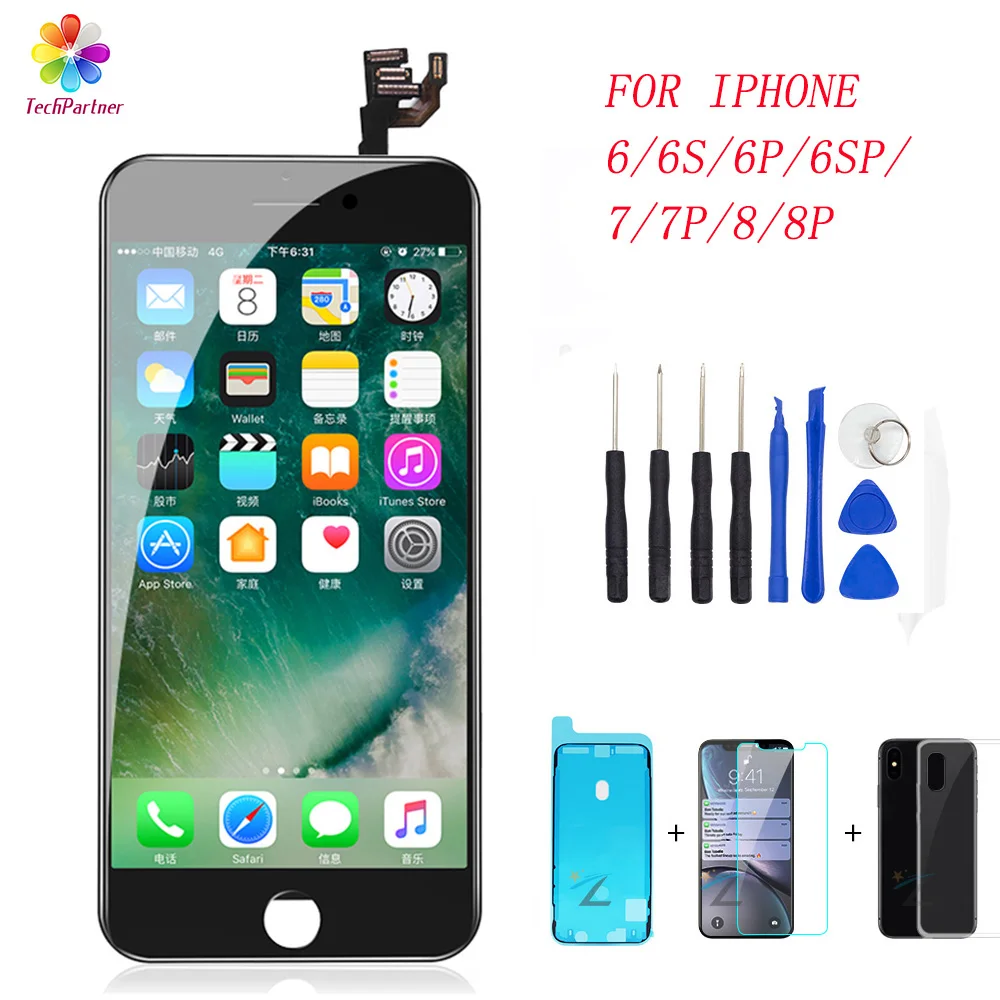 AAA Standard LCD Display For iPhone 6 6s 7 8 Plus Phone Screen Replacement Touch Screen Digitizer Assembly For iPhone 6 6s 7 8
AAA Standard LCD Display For iPhone 6 6s 7 8 Plus Phone Screen Replacement Touch Screen Digitizer Assembly For iPhone 6 6s 7 8
