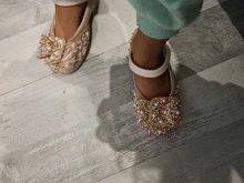 Zapatos de princesa brillantes para niños, zapatillas de perlas con diamantes de imitación para fiesta y boda, D487, 2020