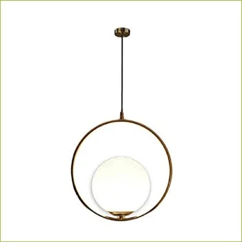 Aluminum ring shape ring, glass round chandelier lamp + Φ 150MM, gold aluminum ring and white glass. E
Aluminum ring shape ring, glass round chandelier lamp + Φ 150MM, gold aluminum ring and white glass. E