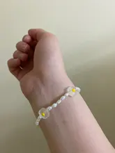 HangZhi-Pulseras de margaritas coreanas con flores, coloridas y transparentes, hechas a mano, elásticas, joyería, novedad de 2020