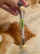 1 pincel para degradar el color de las uñas, con doble punta de esponja y mango con diamantes de imitación, accesorio apto para el degradado del esmalte de uñas artísticas