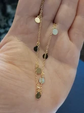 Collar cadena corta de lentejuelas para mujer, Gargantilla con borla colgante, Color dorado brillante, regalo de joyería XL189