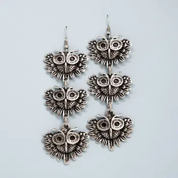 Long earrings three owls (52837) 
Long earrings three owls (52837)