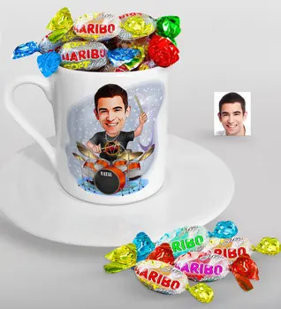 Personalized Mr Baterist Caricature Of Turkish Coffee cup And Haribo Candy Gift set
Personalized Mr Baterist Caricature Of Turkish Coffee cup And Haribo Candy Gift set
