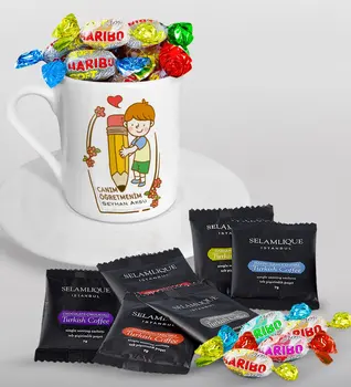 Personalized Monsieur Lazhar Turkish coffee Cup Selamlique Mixed Turkish Coffee House and Haribo Candy Gift Set-4
Personalized Monsieur Lazhar Turkish coffee Cup Selamlique Mixed Turkish Coffee House and Haribo Candy Gift Set-4