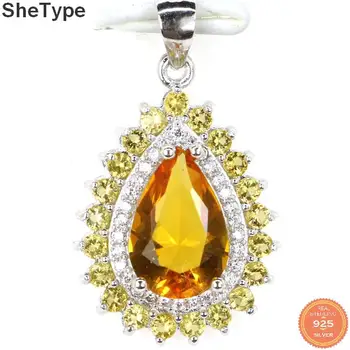27x16mm Real 925 Solid Sterling Silver 2.5g SheType Created Paris Blue Topaz Golden Citrine CZ Pendant 
27x16mm Real 925 Solid Sterling Silver 2.5g SheType Created Paris Blue Topaz Golden Citrine CZ Pendant
