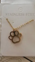 Gran oferta de Color oro lindo huellas de animales perro gato huellas de zarpa collares con colgantes de las mujeres de joyas de acero inoxidable