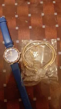 5 unid/set nueva moda mujer relojes ronda números arábigos, reloj de cuero de las mujeres Vestido Mujer relojes de lujo reloj de pulsera conjunto