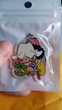 LLavero de una pieza con colgante acrílico de doble cara, accesorios de Anime, llavero de dibujos animados, 2019