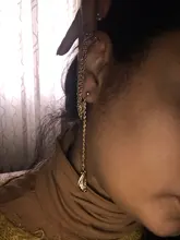 Pendientes con borlas de Cruz Punk Rock para mujer y niña, aretes con Clip, colgante metálico, envoltura de oreja, pendientes, cadena de hoja, 1 Pendiente