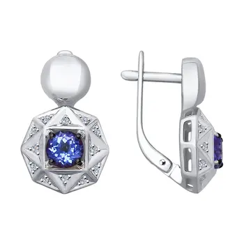 Sokolov drop earrings with stones in white gold with diamonds and tanzanites, fashion jewelry, 585, women's male, long earrings
Sokolov drop earrings with stones in white gold with diamonds and tanzanites, fashion jewelry, 585, women's male, long earrings