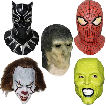 Captain Black Panther Spiderman Superhero Clown Jim Carrey Party Mask Full Adult Overhead Latex Mask
Captain Black Panther Spiderman Superhero Clown Jim Carrey Party Mask Full Adult Overhead Latex Mask