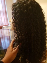 Mongol Afro rizado Pelo Rizado de la onda de agua 3 mechones con cierre cabello humano brasileño armadura paquete negro las mujeres XISHIXIU