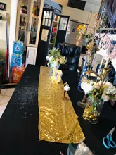 180cm/250cm/275cm Decoración de mesa de boda camino de mesa de lentejuelas fiesta decoración rosa oro plata rosa azul camino de mesa de boda