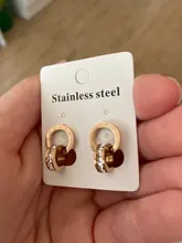 Pendientes de titanio y acero de alta calidad para mujer, joyería de regalo con números romanos de doble punta, con pasador de cristal