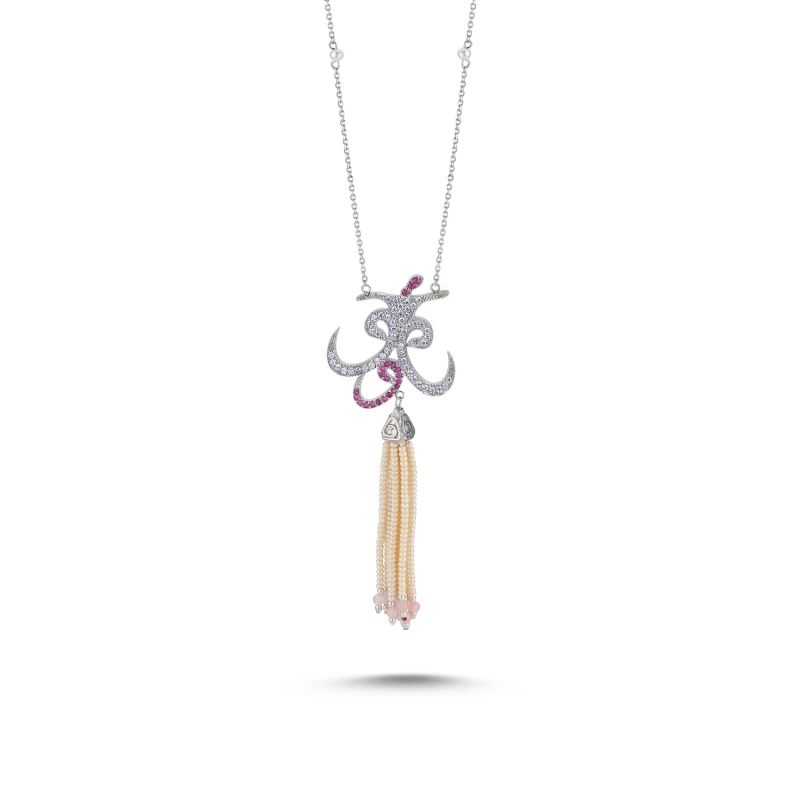 Armagano Majorca Pearl and Pink Quartz Tassels Zircon Cubic Zirconia Vav-Dervish Necklace
Armagano Majorca Pearl and Pink Quartz Tassels Zircon Cubic Zirconia Vav-Dervish Necklace