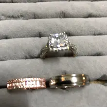 Huitan-Anillo de boda con Circonia cúbica para mujer, sortija de boda con zirconia cúbica, zirconia, circonita, zirconita, redonda, grande, alta calidad