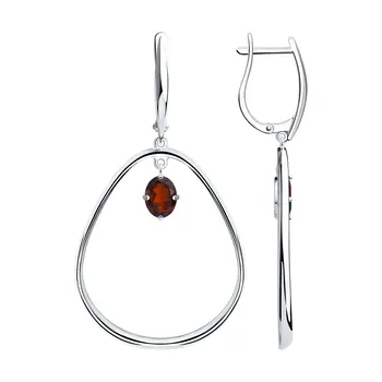 Sokolov drop earrings with stones in silver with grenades, fashion jewelry, 925, women's male, long earrings
Sokolov drop earrings with stones in silver with grenades, fashion jewelry, 925, women's male, long earrings