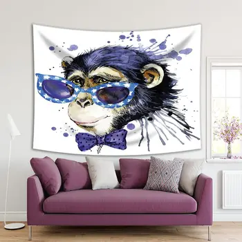 Tapestry Monkey Chimpanzee Wearing Cool Sunglasses African Animals Exotic Wild Nature Artwork Purple Black 
Tapestry Monkey Chimpanzee Wearing Cool Sunglasses African Animals Exotic Wild Nature Artwork Purple Black