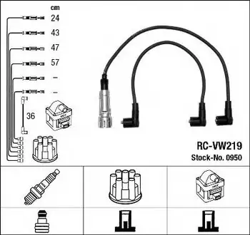 Wire/VW POLO 1.4/1.6 RC-VW219 NGK 0950
Wire/VW POLO 1.4/1.6 RC-VW219 NGK 0950