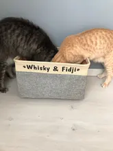 Bins Storage-Box Canvas-Bag Pet-Toys Dog-Accessories Foldable Personalized Linen