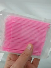100 unids/set colores desechable de algodón de pestañas cepillos de limpieza muestra extensión herramienta cosmética para hacer de palo de pestañas