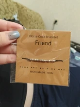 Pulsera de cadena negra ajustable con cuentas de código Morse hecha a mano, letras I Love You, Charm creativo de cartón, joyería para enamorados