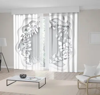 Curtain with Forest Grass Tree Branches Leaves with Nature Paper Cutting Art Origami Printed White Gray
Curtain with Forest Grass Tree Branches Leaves with Nature Paper Cutting Art Origami Printed White Gray