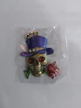 Rinhoo Retro cráneo cabeza Rosa flor collar con colgante de Halloween fiesta de collar de la joyería Unisex