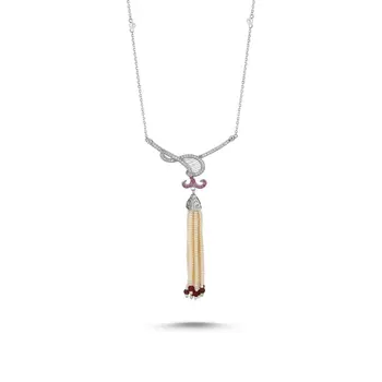 Angemiel 925 Silver Majorca Pearl and Stem Ruby Tassels Zircon Cubic Zirconia Necklace
Angemiel 925 Silver Majorca Pearl and Stem Ruby Tassels Zircon Cubic Zirconia Necklace